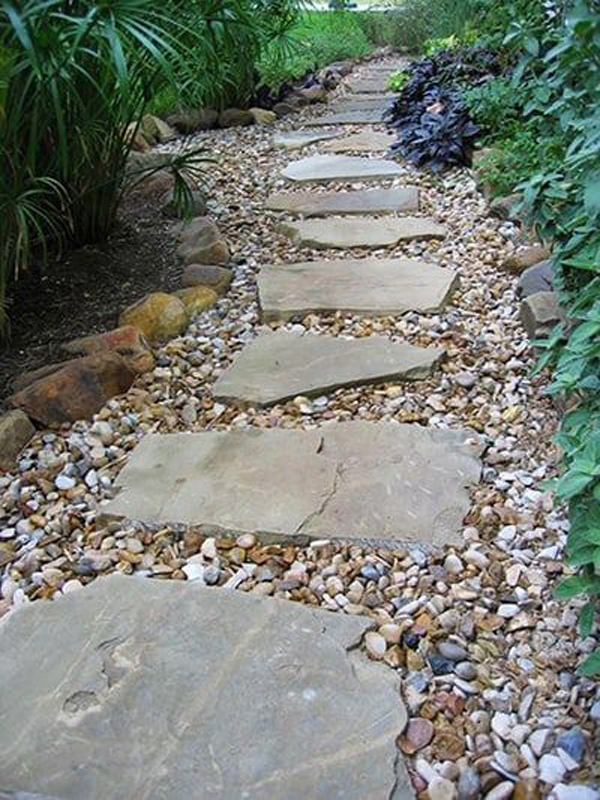 15 Natural Stone Pathway Ideas For Garden Landscapes | Homemydesign with Pathway Landscaping