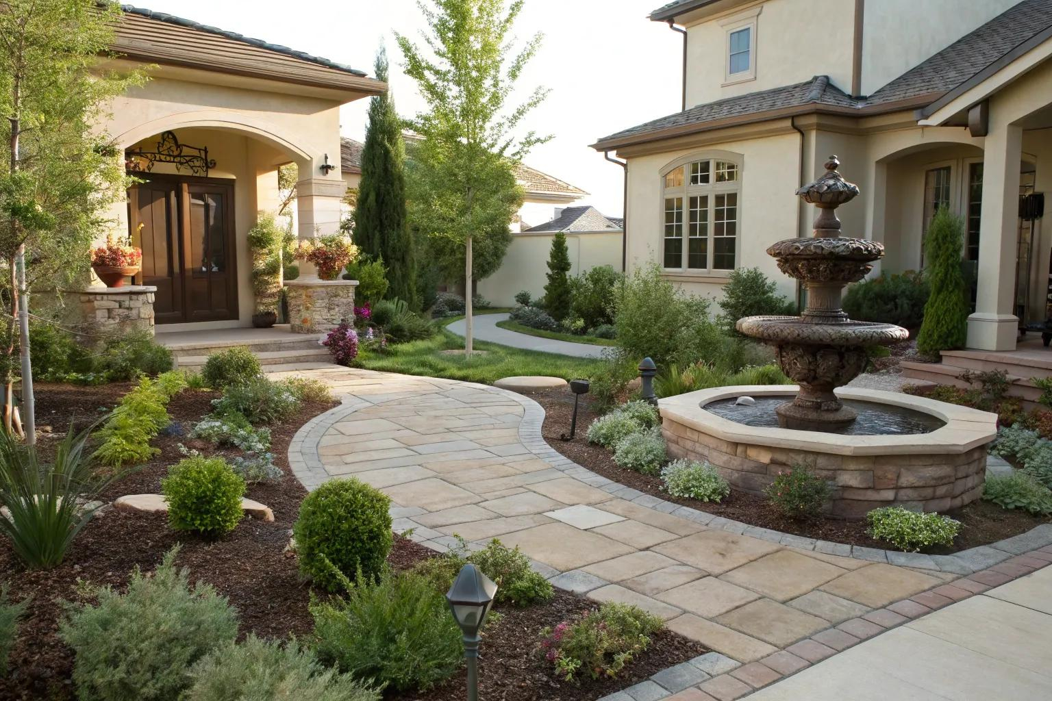 17+ Inspiring Front Yard Concrete Ideas To Transform Your Space in Hardscape Ideas