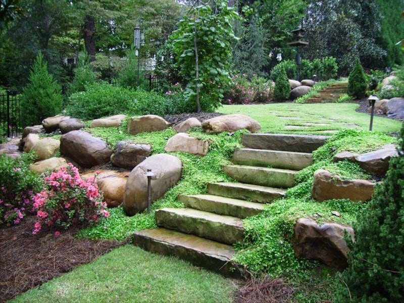 20 Sloped Backyard Design Ideas in Slope Landscaping Ideas