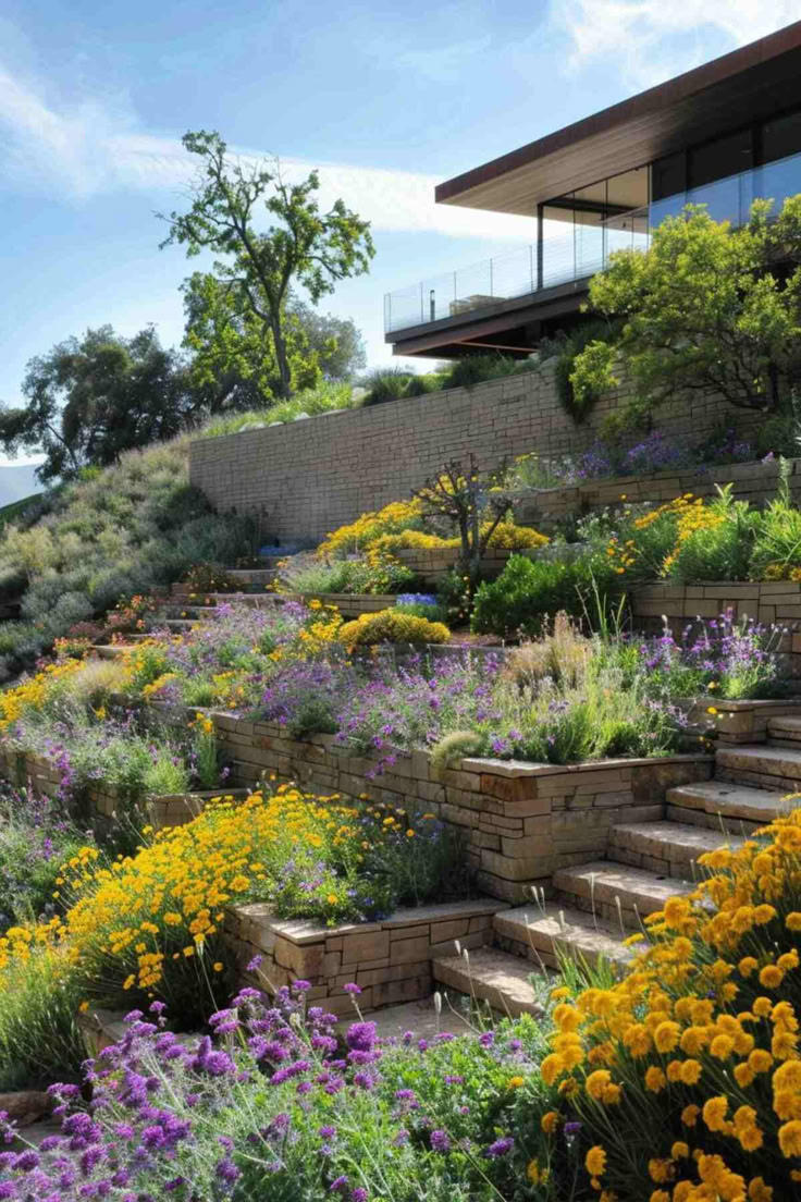 22 Creative Hillside Garden Ideas To Elevate Your Landscape | Sloped ... intended for Creative Ways to Anchor Soil Without Building Massive Retaining Walls