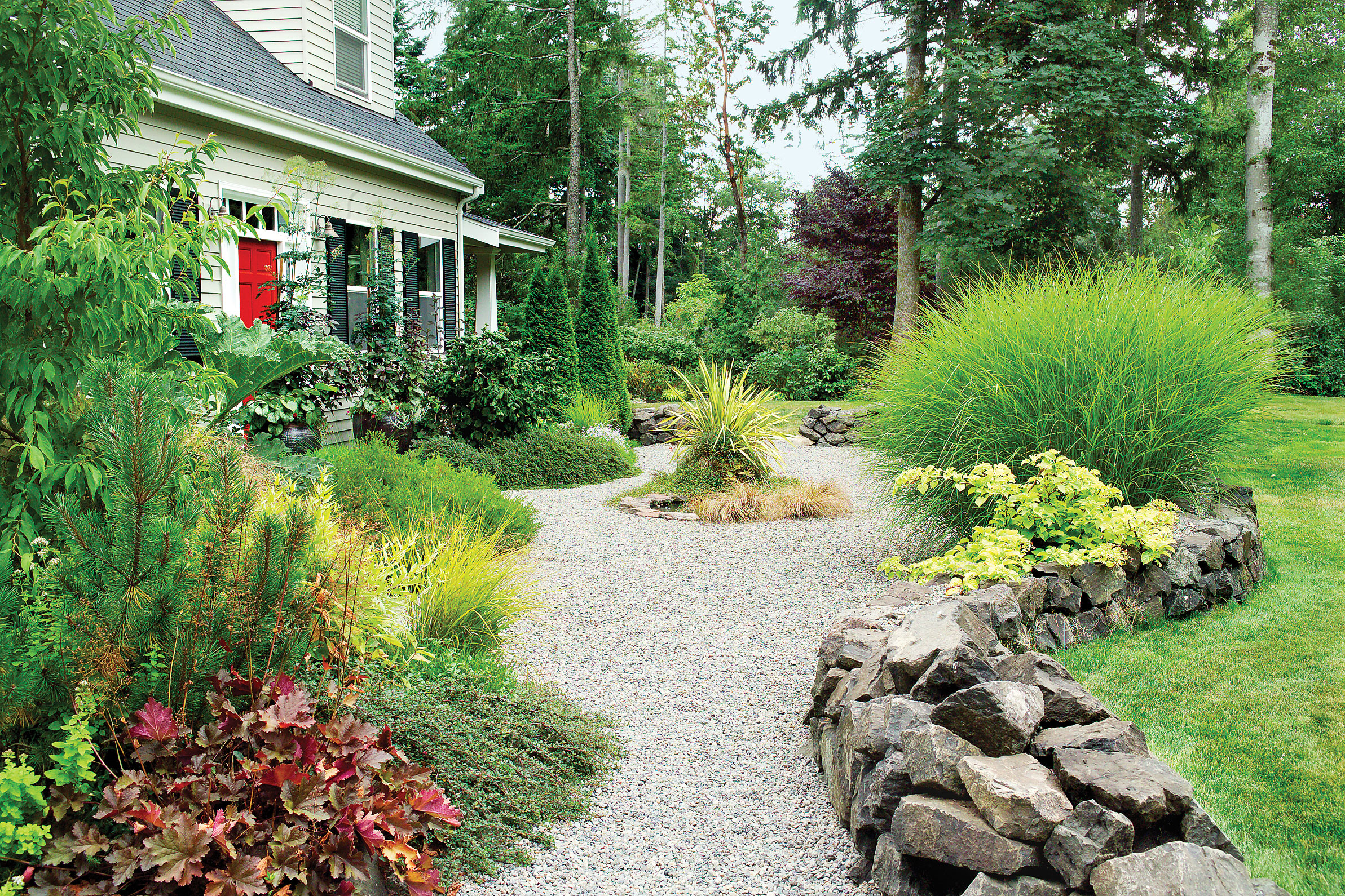 Awe-Inspiring Photos Of Backyard Gravel Landscaping Concept | Laorexa inside How to Stop Erosion on Slopes Using Decorative Stone and Mulch