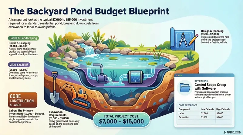 Cost To Build A Pond: A Comple... | 247Pro with regard to The Real Cost of a DIY Backyard Pond in 2026 Based on Actual Receipts