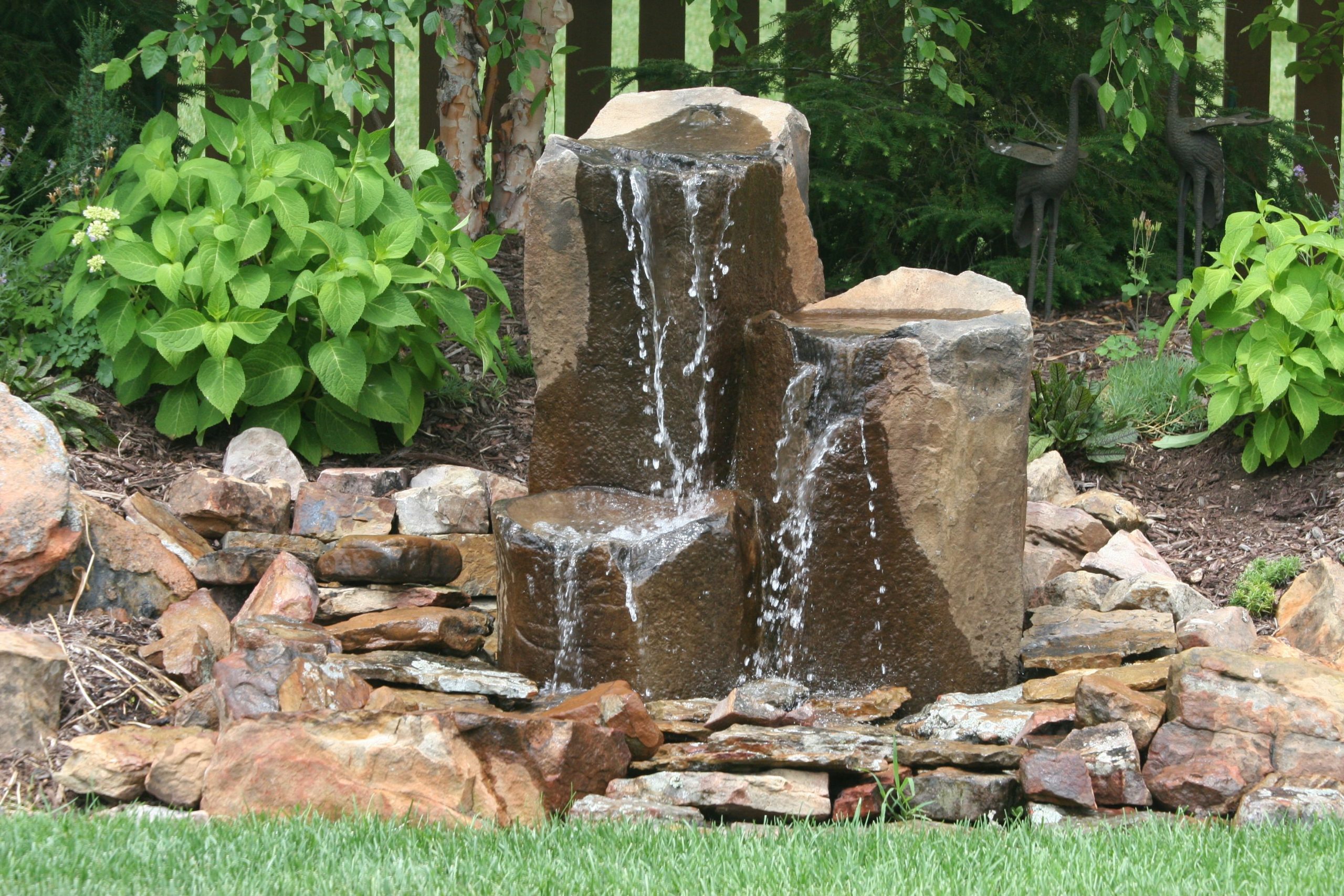 Garden Rock Fountain | Landscaping With Fountains, Water Fountains ... in Common mistakes to avoid when planning your first DIY outdoor fountain project