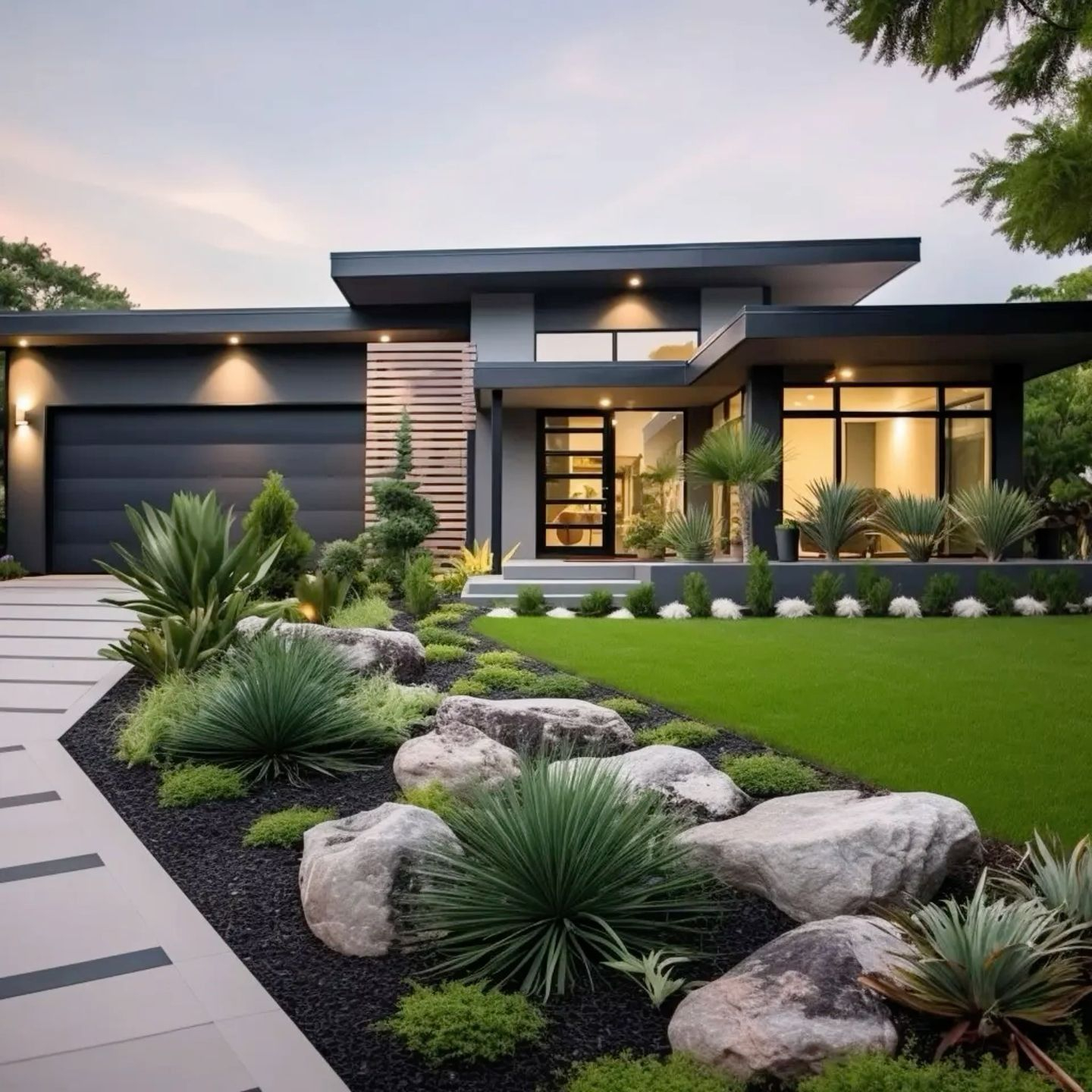 Modern Landscape Design Front Yard, Modern Backyard Landscaping, Front ... for Why Your Modern Garden Feels Cold and How to Warm It Up in 2026