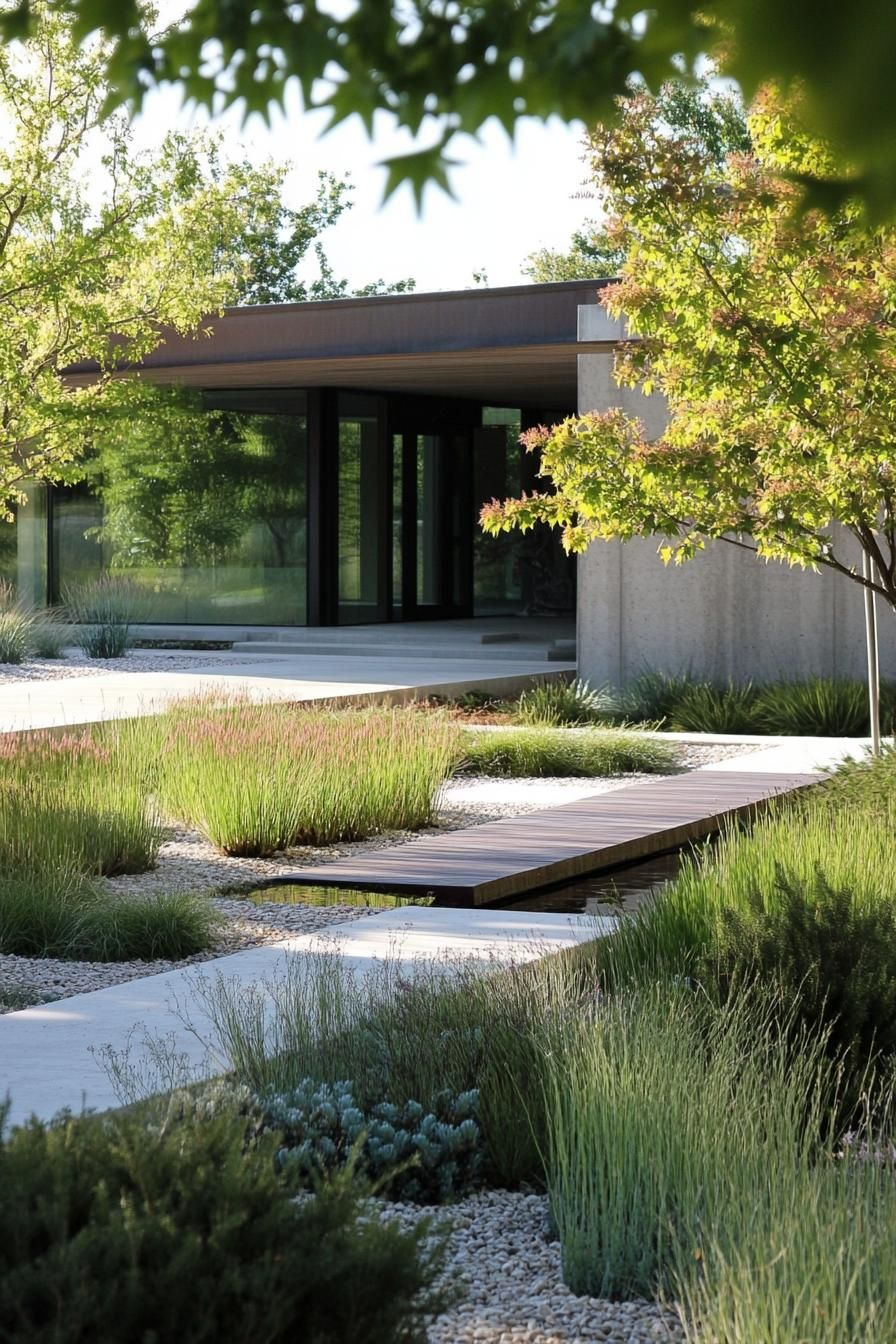 Modern Minimalist House Garden Minimalist Landscape With Native Plants ... in Minimalist Landscaping