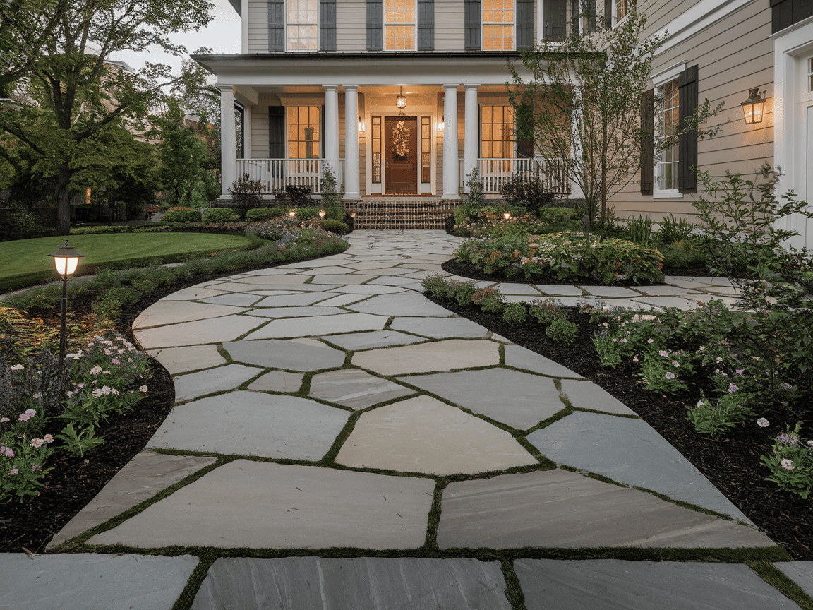 Stunning Front Entrance Walkway Ideas To Elevate Your Home’s Curb Appeal for Front Walkway Landscaping Ideas