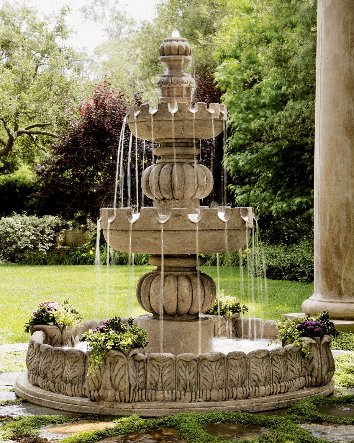 Three-Tier Castle Fountain | Water Fountains Outdoor, Fountains Outdoor ... throughout Fountain Landscaping