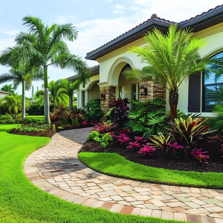 Tropical_Landscaping_Front_Yard 5 | Front Garden Landscape, Tropical ... with Tropical Landscaping