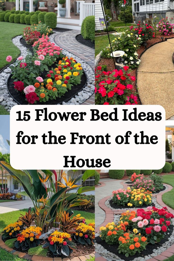 15 Flower Bed Ideas For The Front Of Your House | Flower Beds, Flower ... pertaining to Simple Layouts for Front Yard Flower Beds That Thrive Without Constant Care