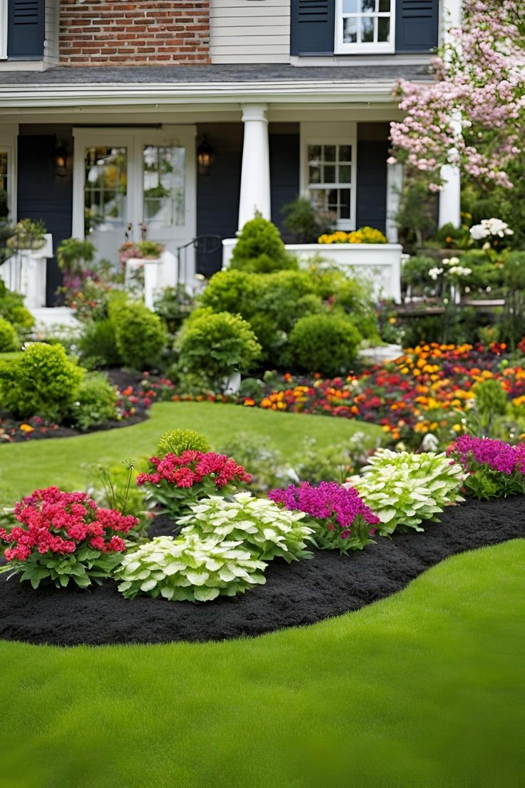 21 Beautiful Flower Beds In Front Of House Ideas: Landscape Ideas For ... with Alternatives To Grass Lawn Ideas