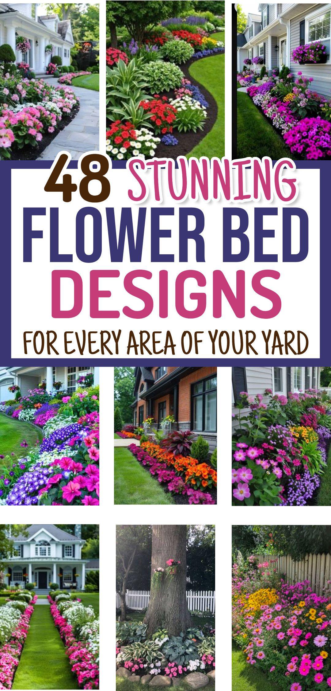 48 Flower Bed Designs To Make Your Neighbors Green With Envy | Flower ... with Simple Layouts for Front Yard Flower Beds That Thrive Without Constant Care