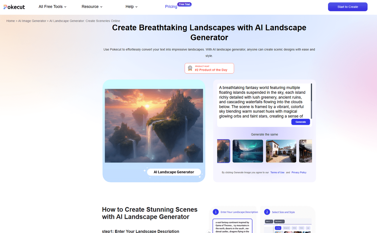 Ai Landscape Generator: Create Sceneries Online | Pokecut for Stop Paying for Designs and Start Using Free AI Landscape Generators