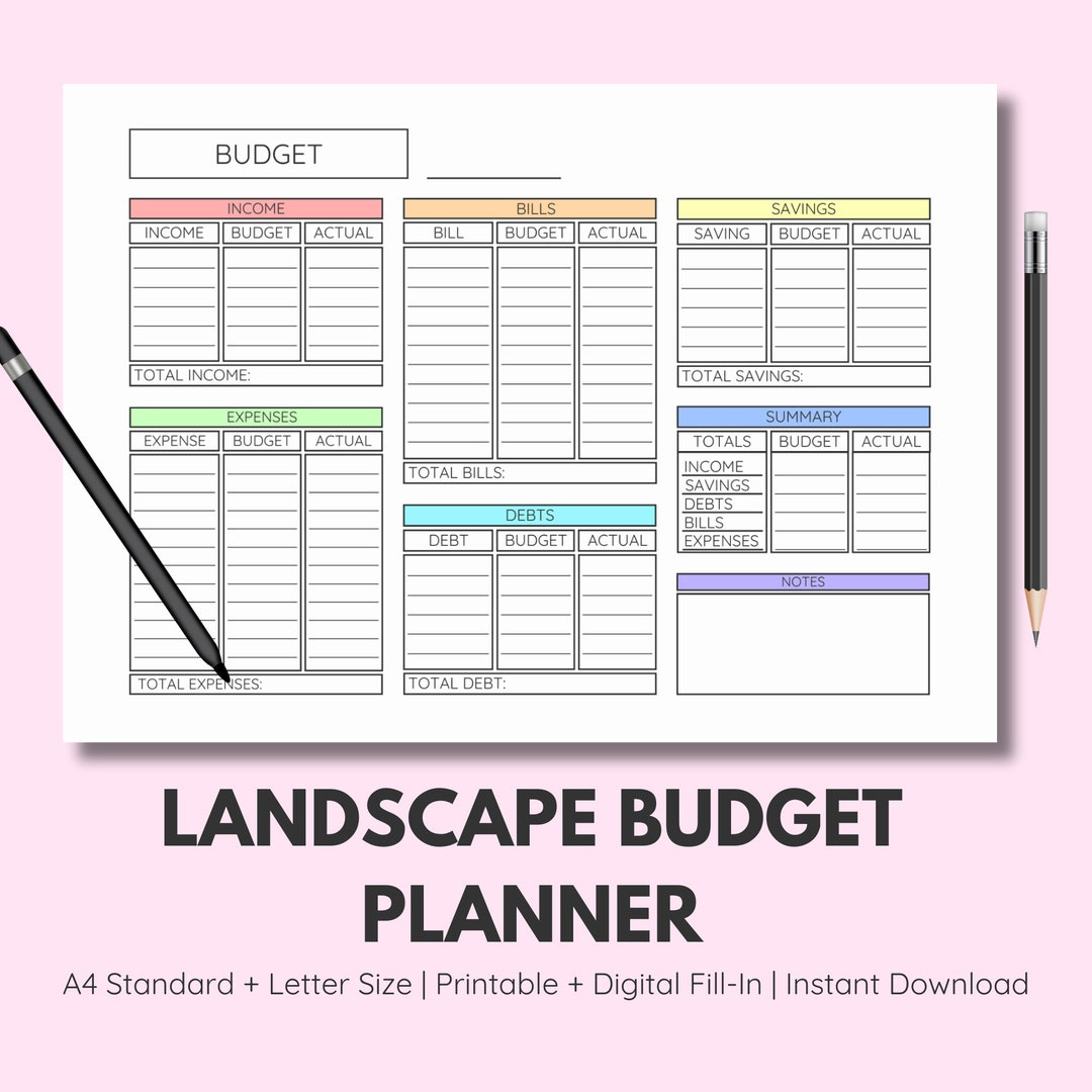Landscape Budget Planner Budget Tracker Template, Finance Overview ... throughout Build a Realistic Landscape Budget That Actually Protects Your Savings