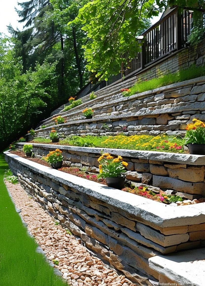 Retaining Wall Ideas For Sloped Backyard with How To Build A Cheap Retaining Wall