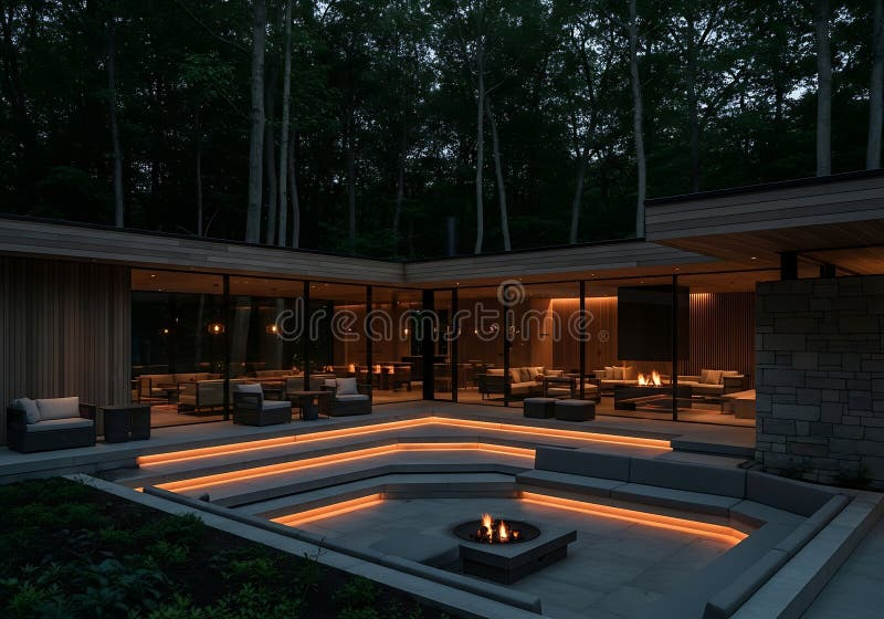 Strategic Outdoor Lighting Stock Illustrations – 272 Strategic Outdoor ... pertaining to Fire Pit Landscaping Ideas Backyard