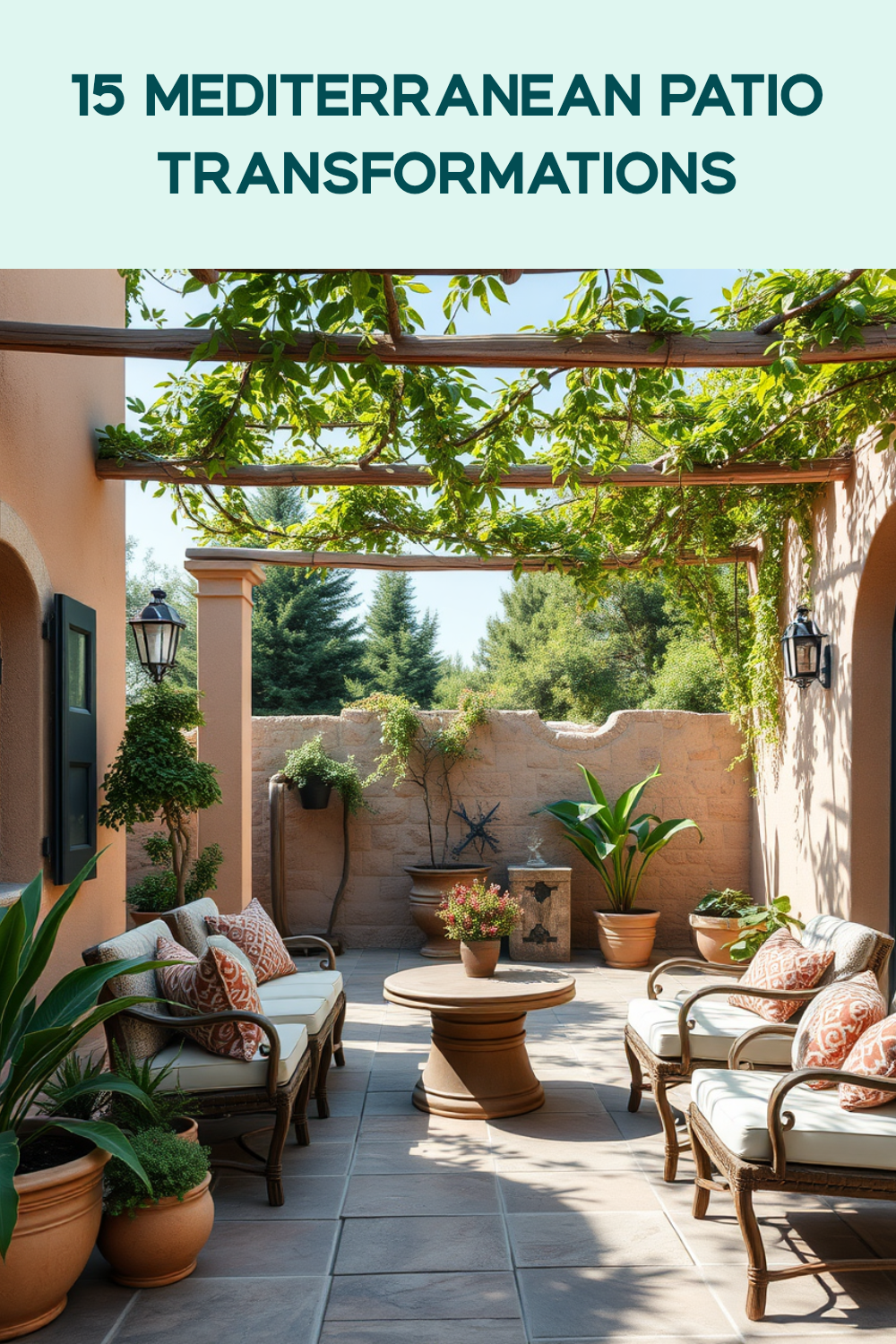 15 Mediterranean Patio Transformations | Mediterranean Outdoor Patio ... for Real backyard transformations showing how Mediterranean landscaping beats the heat