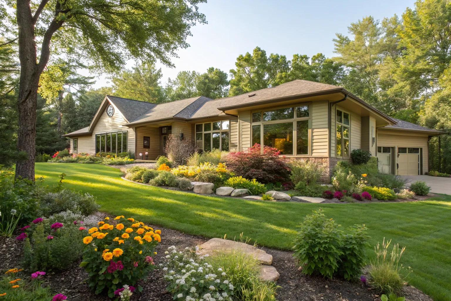21+ Inspiring Brick Ranch House Landscaping Ideas for How to Accentuate the Low Profile of Your Ranch House Through Smart Landscaping