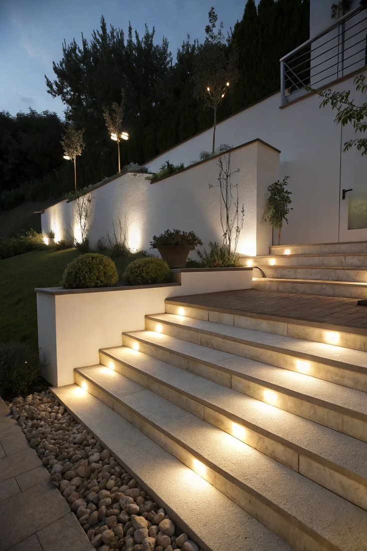 21+ Modern Ideas For Outdoor Step Lights | Step Lighting Outdoor, Step ... regarding Outdoor Lighting Ideas For Garden Paths