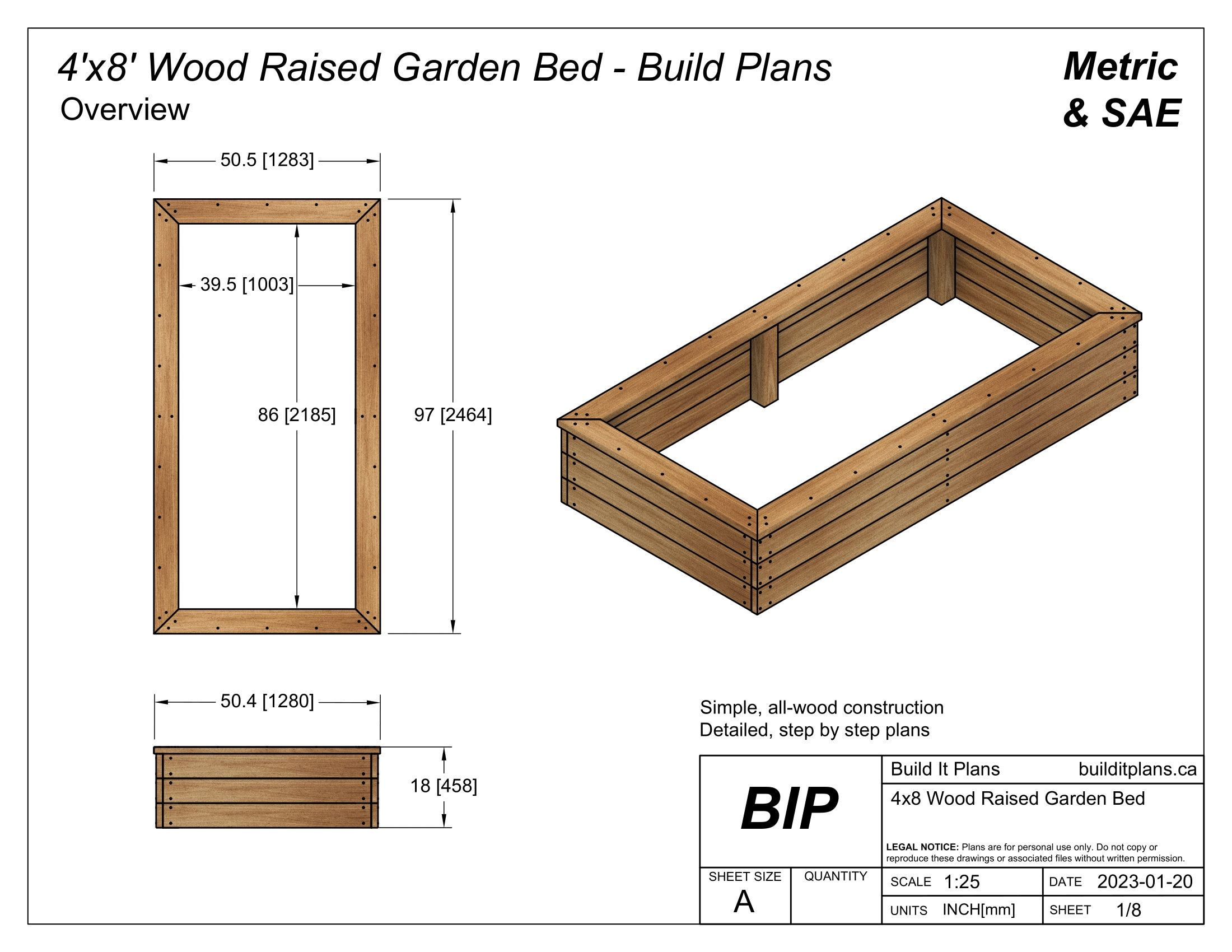 4&amp;#039;X8&amp;#039; Raised Wood Garden Bed Pdf Plans 48&amp;quot;X96&amp;quot; In 2025 | Raised Garden ... with How Much Does Raised Garden Bed Cost