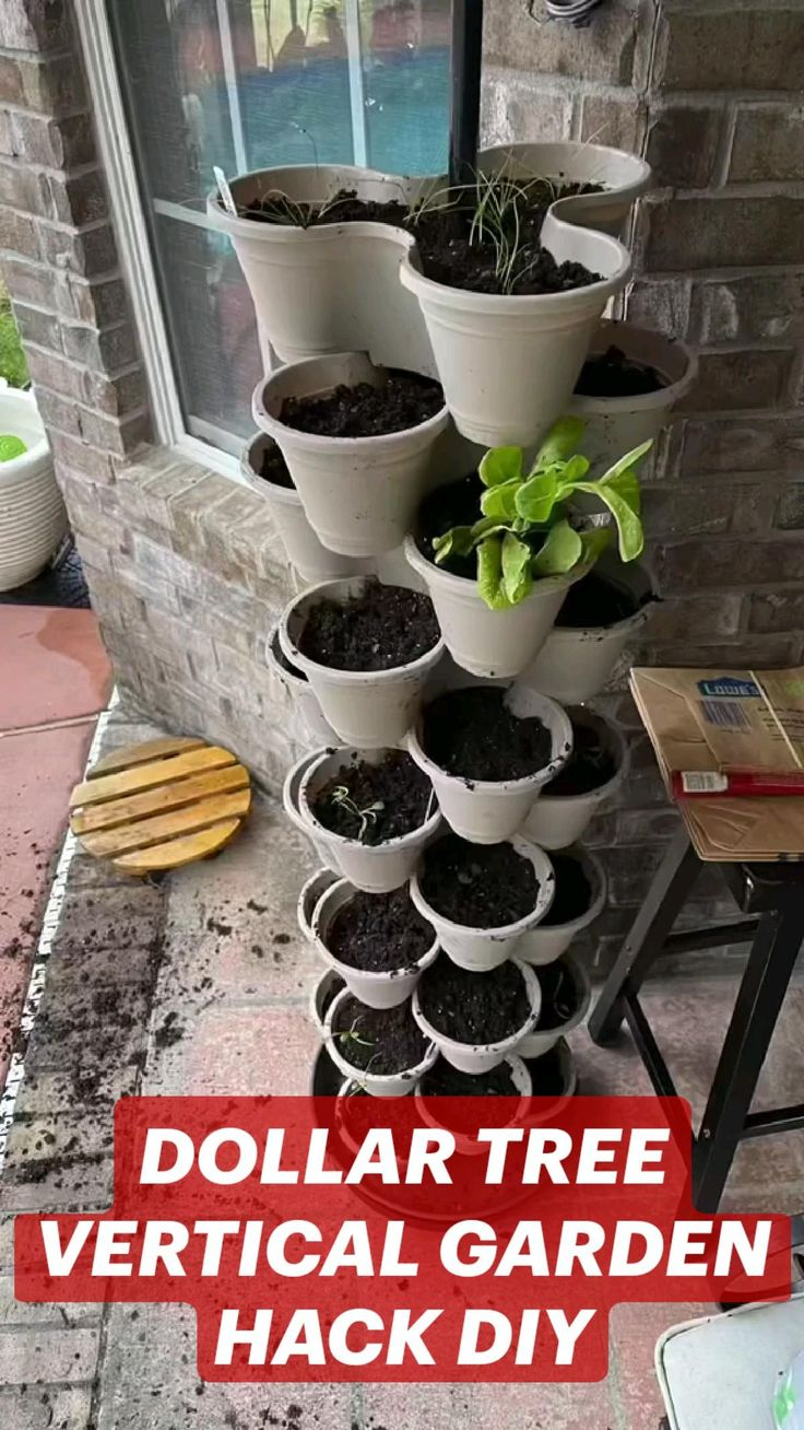 Dollar Tree Vertical Garden Hack Diy | Diy Plant Containers, Tiered ... for Real ways professional gardeners stretch every dollar on outdoor projects