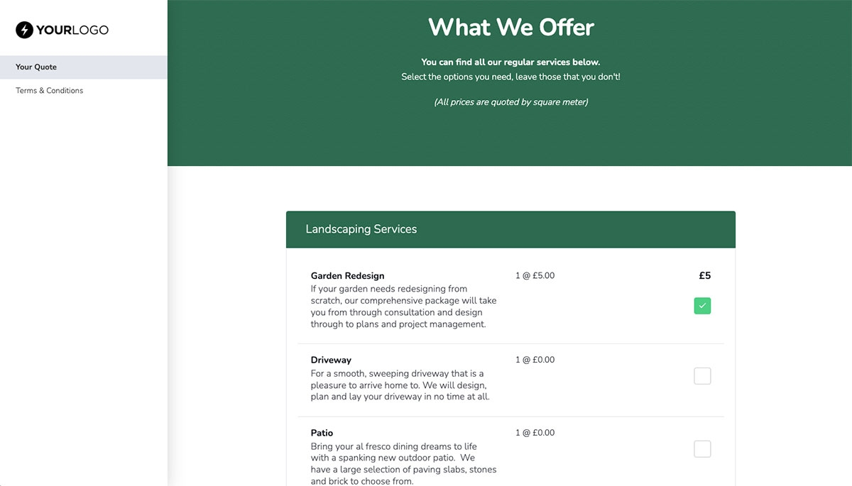 Free Landscaping Quote Template - Better Proposals inside How To Get Landscaping Discounts