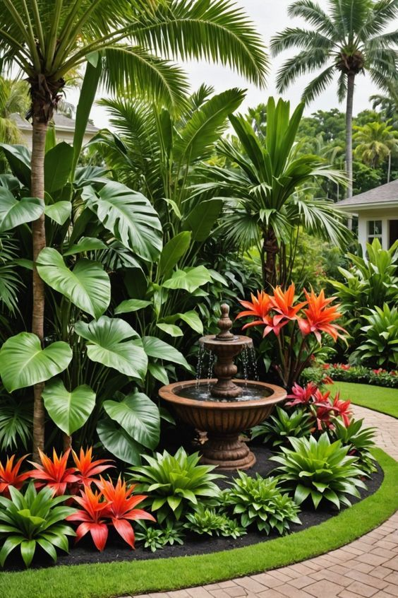 Transform Your Outdoor Space With These 20 Stunning Front Yard Tropical ... with Tropical Backyard Landscaping Ideas