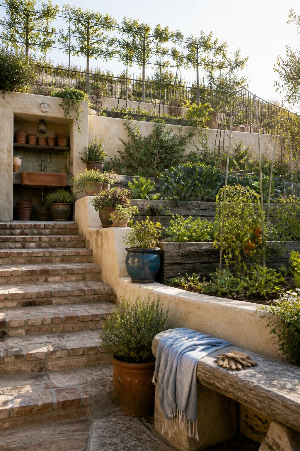 19 Beautiful Sloped Garden Design Ideas With Terraces, Steps, And ... for How To Build A Retaining Wall Diy