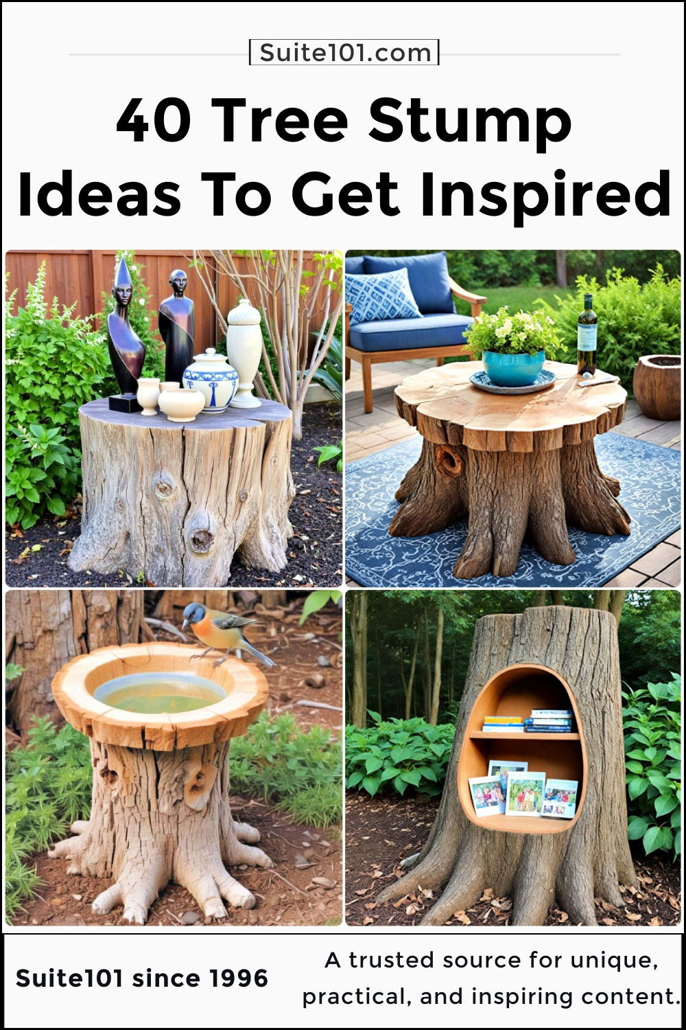 40 Tree Stump Ideas: Creative Upcycling For Your Yard for Creative garden layouts that hide unsightly tree stumps while improving soil health