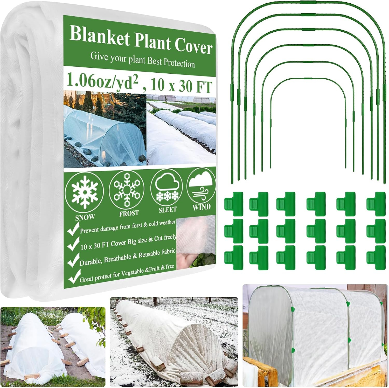 Amazon.com : Wyrjxyb Plant Covers Freeze Protection Kit 10 X 30Ft With ... intended for How To Winterize Garden Beds Fall