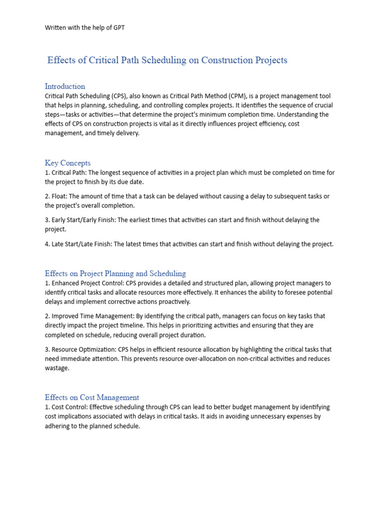 Effects Of Critical Path Scheduling In Projects | Pdf | Economies throughout Why Site Prep and Hidden Expenses Take Most People by Surprise on Path Projects