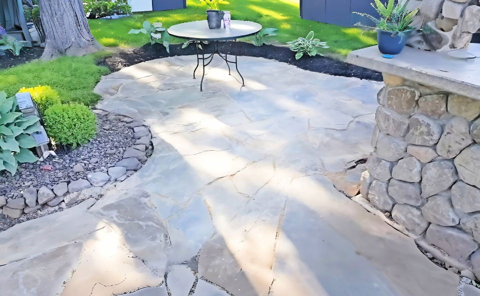 How To Lay Diy Flagstone Patio for Flagstone Patio Ideas Diy Backyard