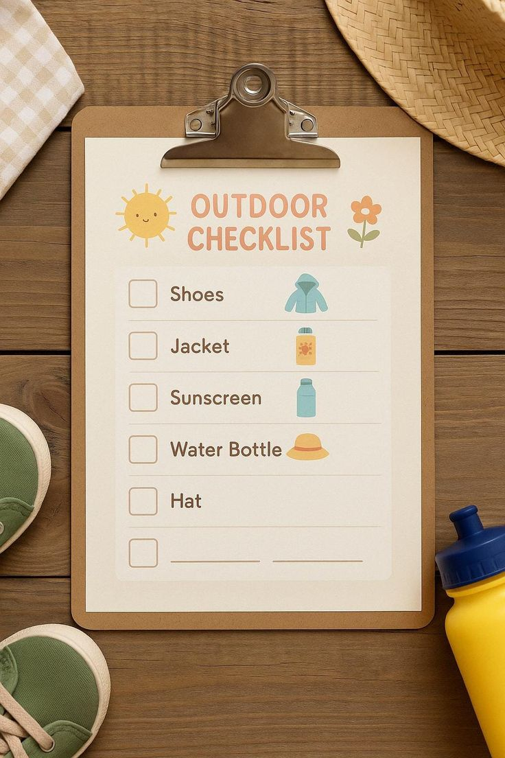 Printable Outdoor Checklist For Kids | Daily Outside Time Tracker ... within Landscaping Priorities For New Homeowners
