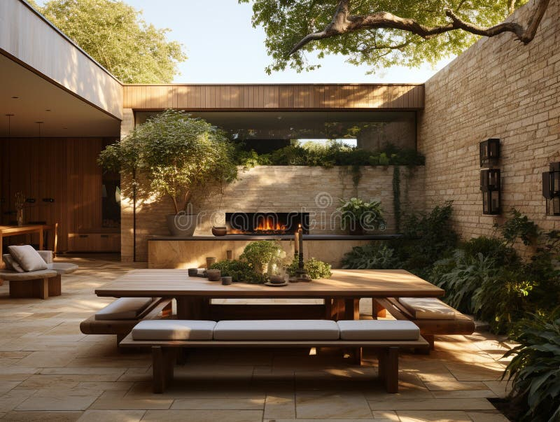The Internal Courtyard Of A Luxury Residence Has An Open Air Upper ... throughout Outdoor Living Space Ideas Small Backyard