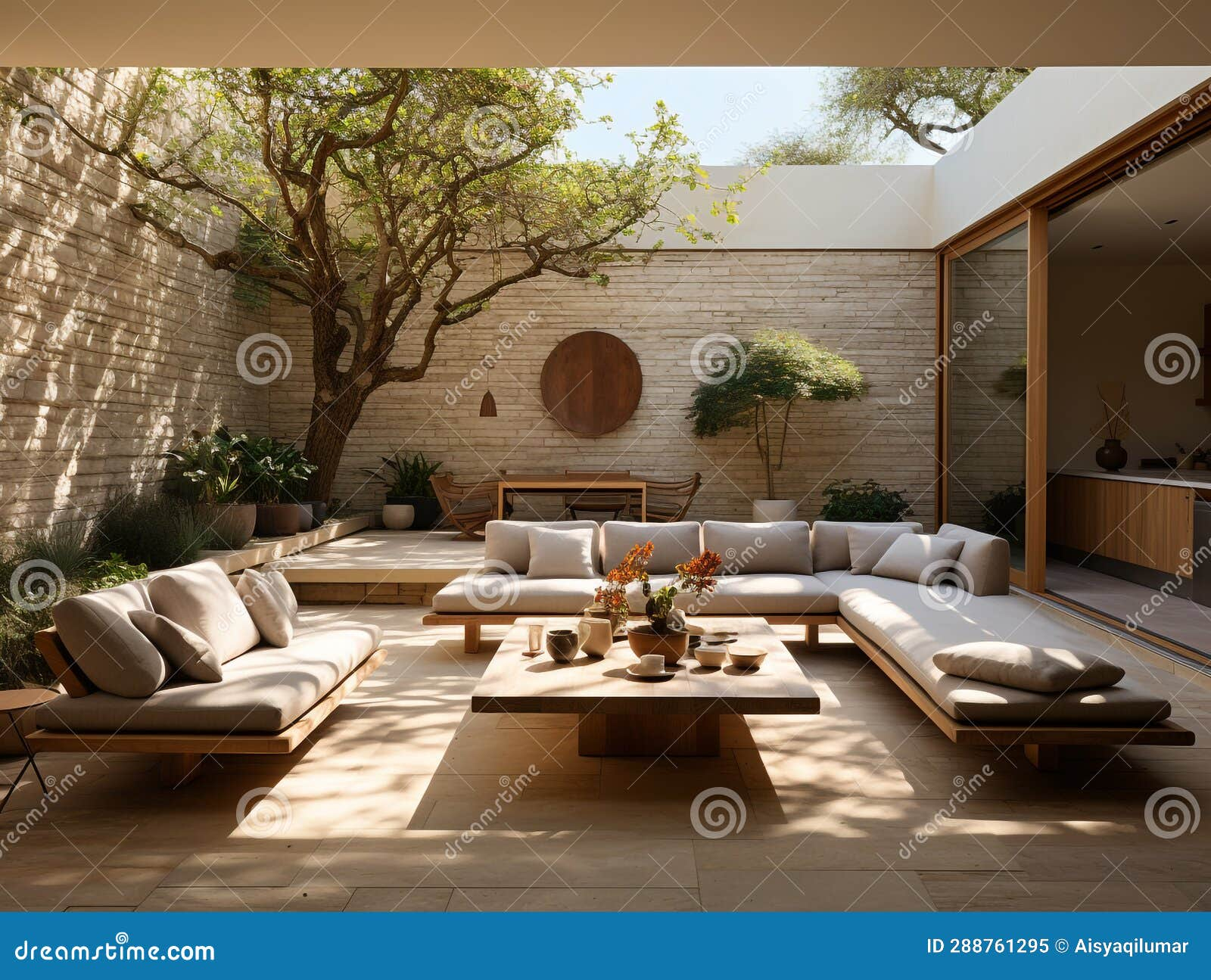 The Internal Courtyard Of A Luxury Residence Has An Open Air Upper ... with regard to Outdoor Living Space Ideas Small Backyard