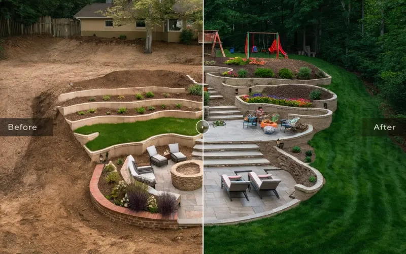 Transform Your Sloped Hillside Backyard On A Budget: Diy Landscaping ... throughout How To Terrace A Sloped Backyard Diy