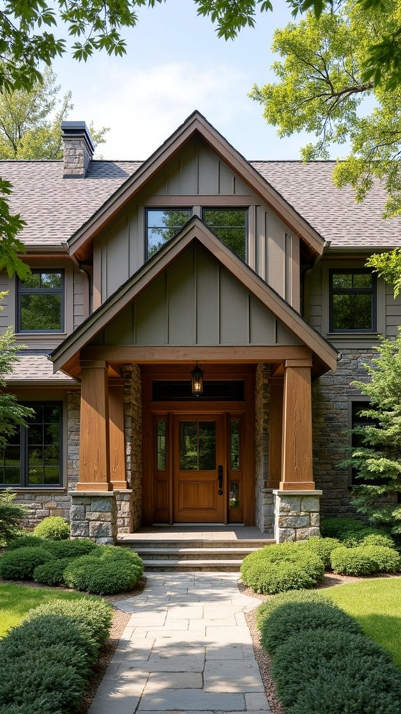 19 Modern Farmhouse Exteriors With Stone And Wood Blends within Pergola Landscaping Ideas Backyard