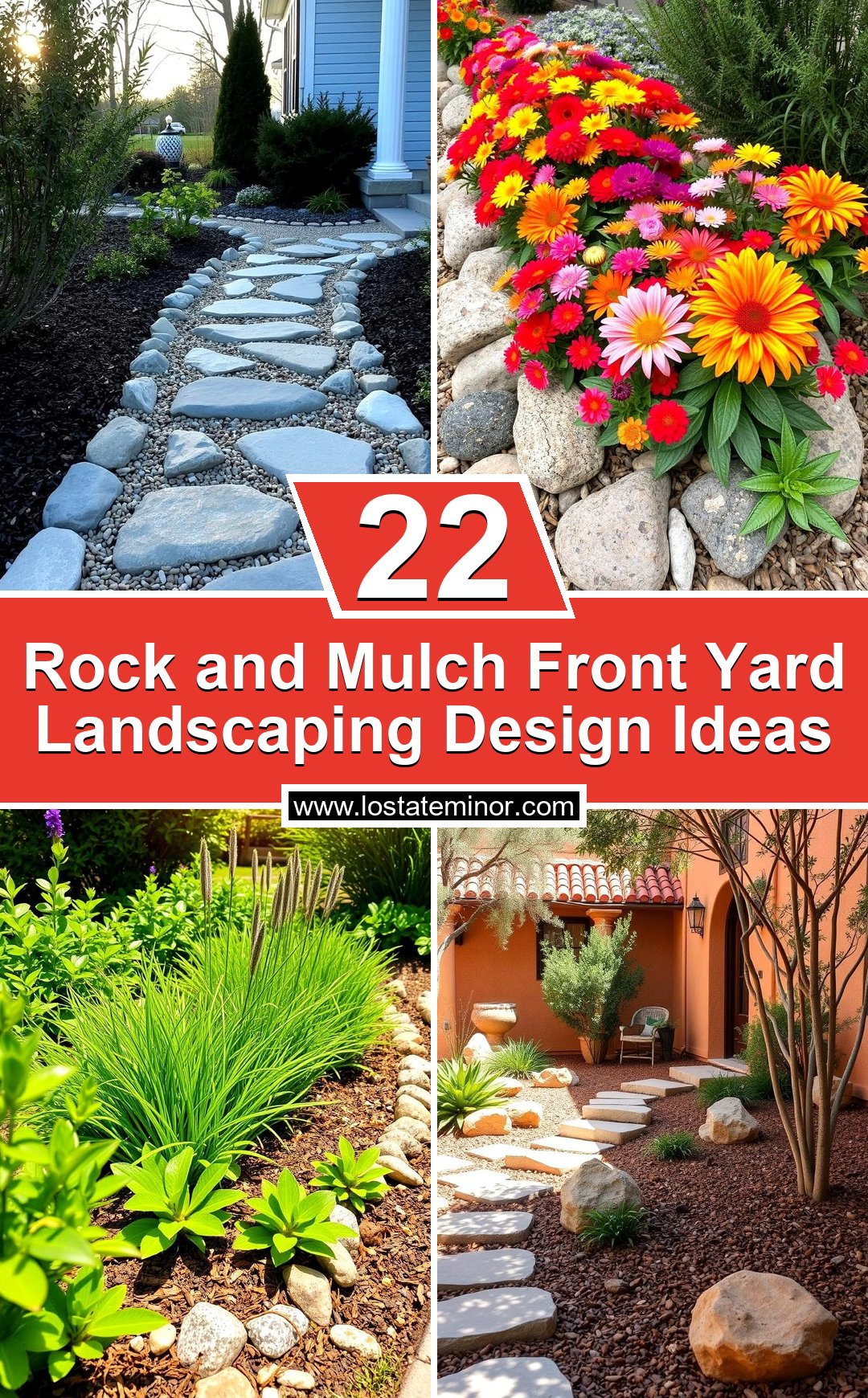 22 Rock &amp;amp; Mulch Front Yard Landscaping Design Ideas - Lost At E Minor within How To Keep Mulch From Washing Away