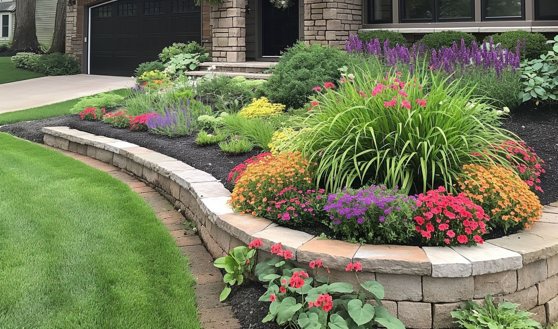 Landscape Design Front Yard Curb Appeal in How To Make Yard Look Professionally Landscaped Cheap